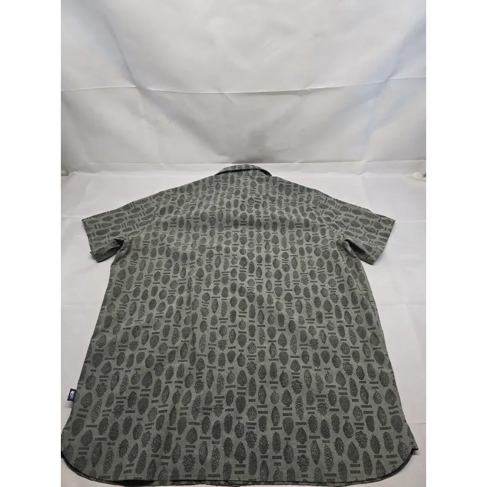 The North Face Green‎ Pinecone Button Up Short Sleeve Shirt 2XL Camp Outdoor